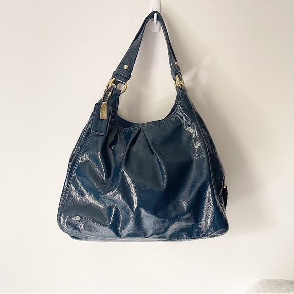 Blue Coach Patent Leather Maggie Bag - Picture 1 of 10